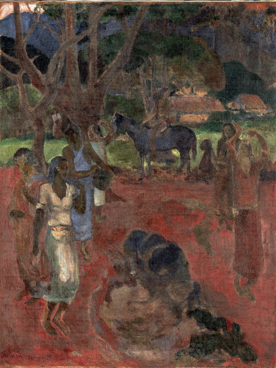 Dokuz Figürlü Tahiti Manzarası. by Paul Gauguin