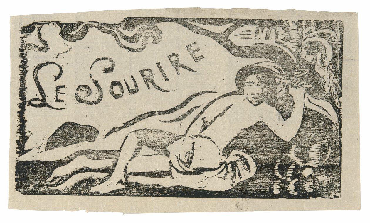Tahitili Kadın, Le sourire için başlık by Paul Gauguin