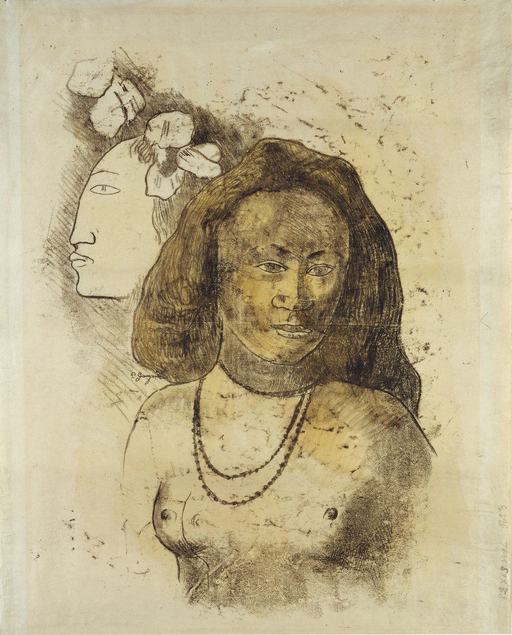 Kötü Ruhlu Tahitili Kadın, 1899-1900 civarı (kağıt üzerine sulu boya ile monotip) by Paul Gauguin