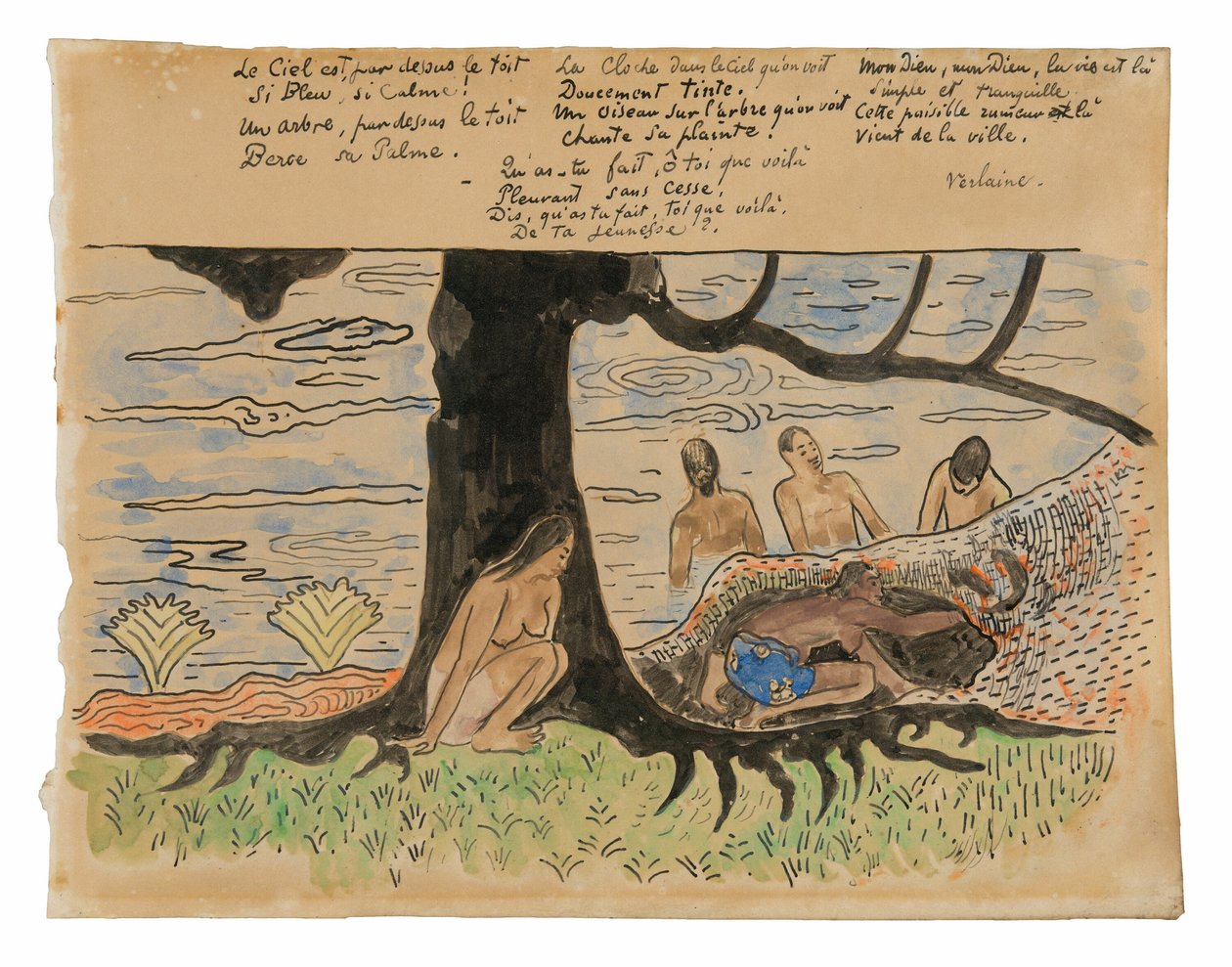 Tahiti Balık Tutma by Paul Gauguin