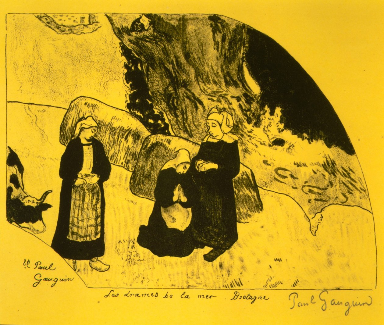 Volpini Süitinden Denizin Dramı, Brittany: Dessins litografileri, 1889., 1889. by Paul Gauguin