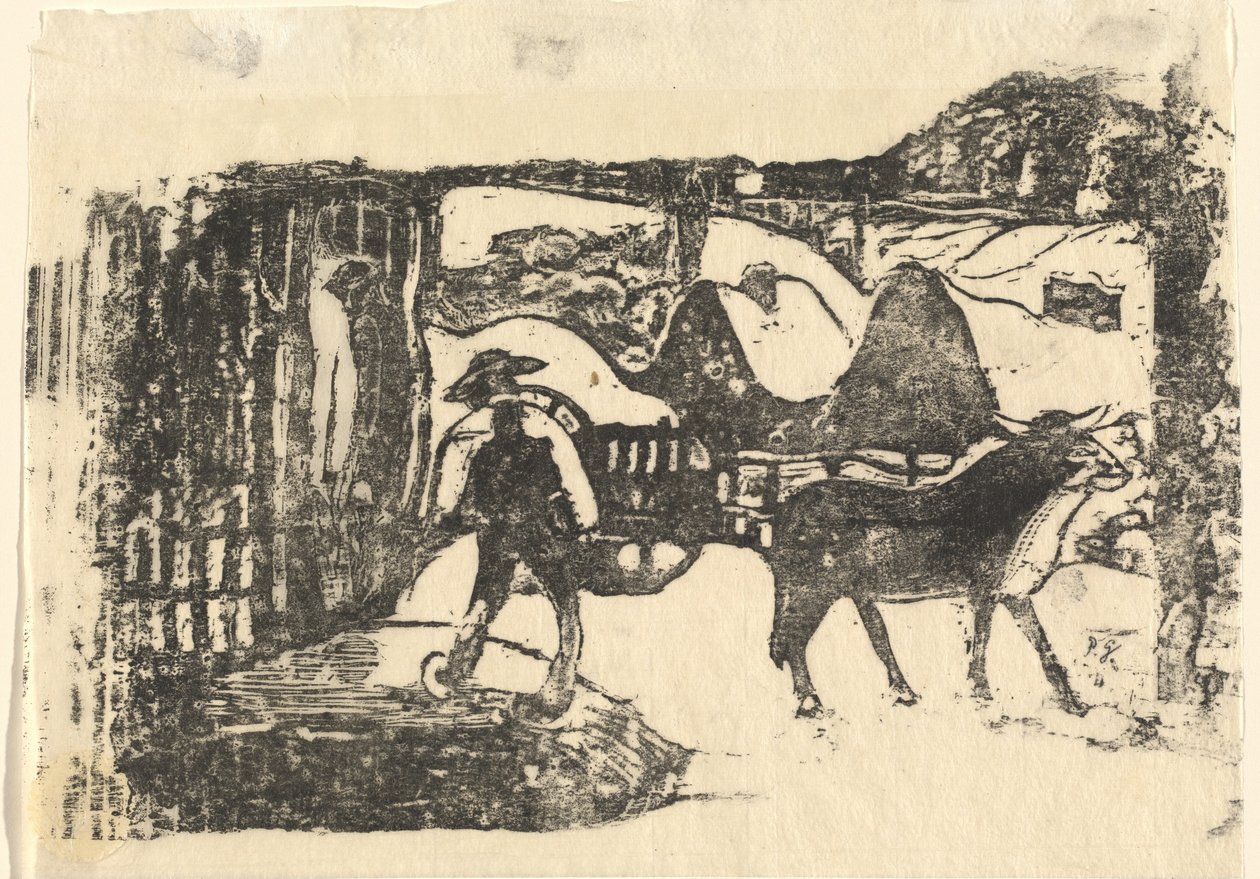 Ox Cart Le char a boeufs, 1895