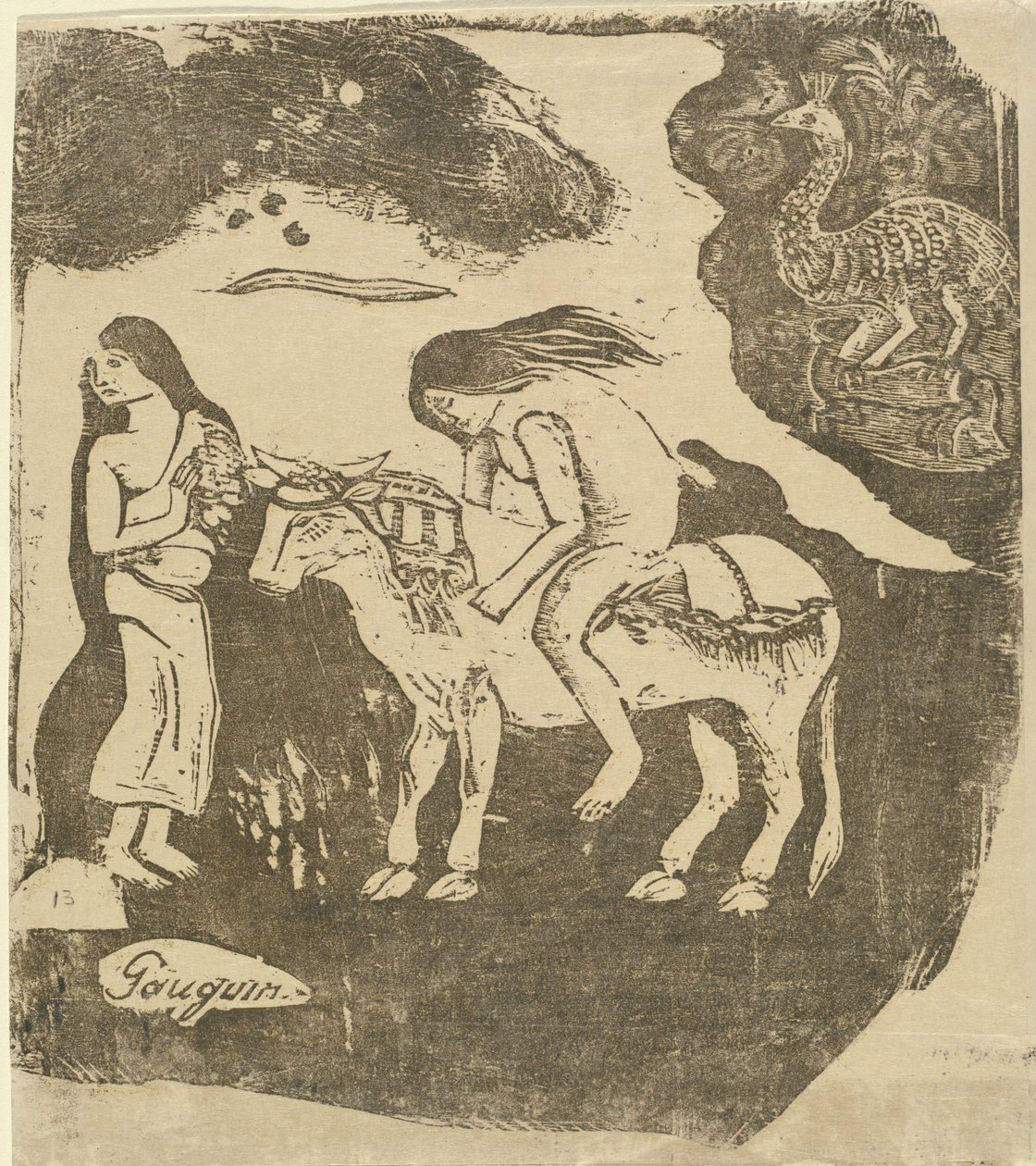 Europa L'enlevement d'Europe'a tecavüz, 1895'te veya sonrasında. by Paul Gauguin