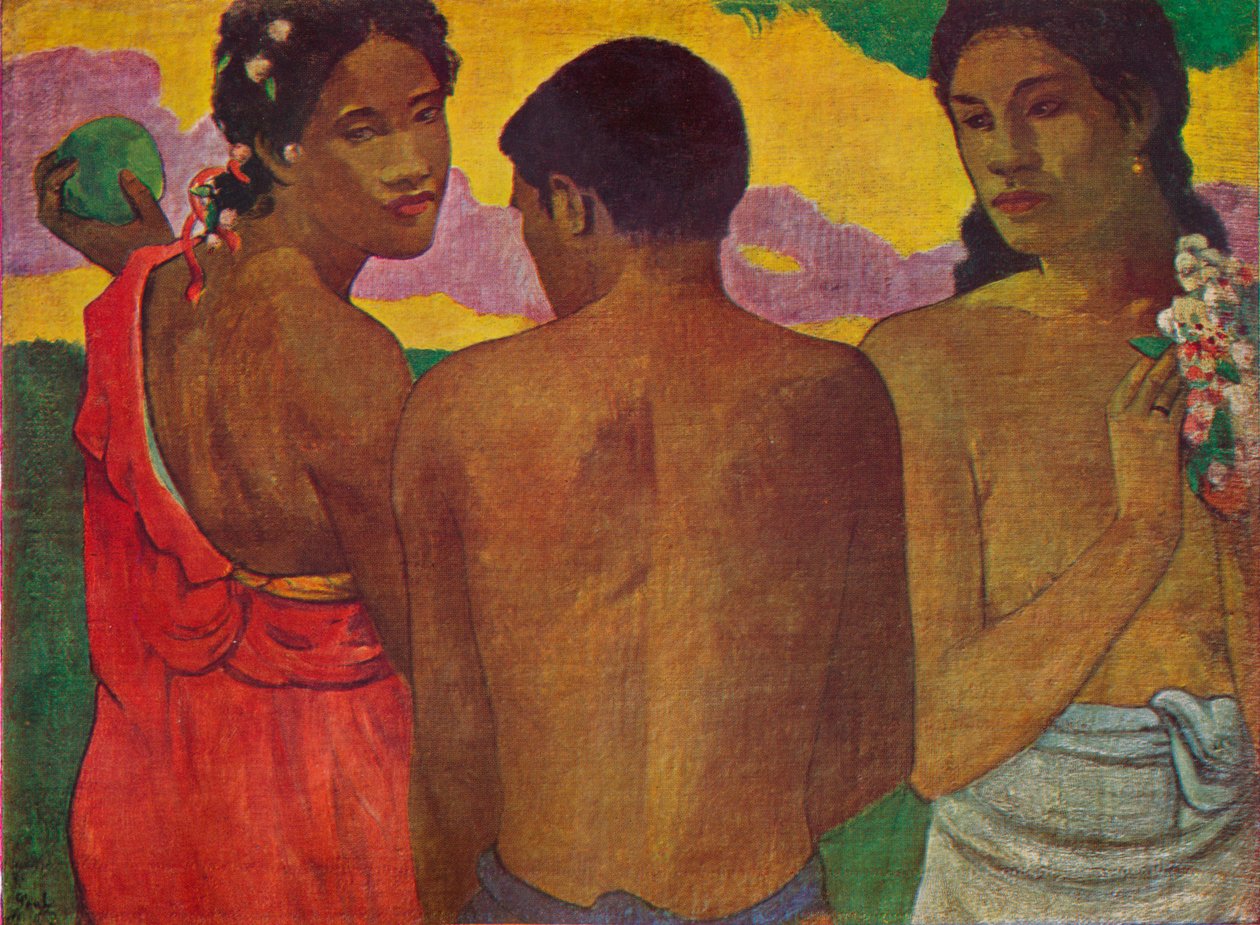 Üç Tahitili, 1899 by Paul Gauguin