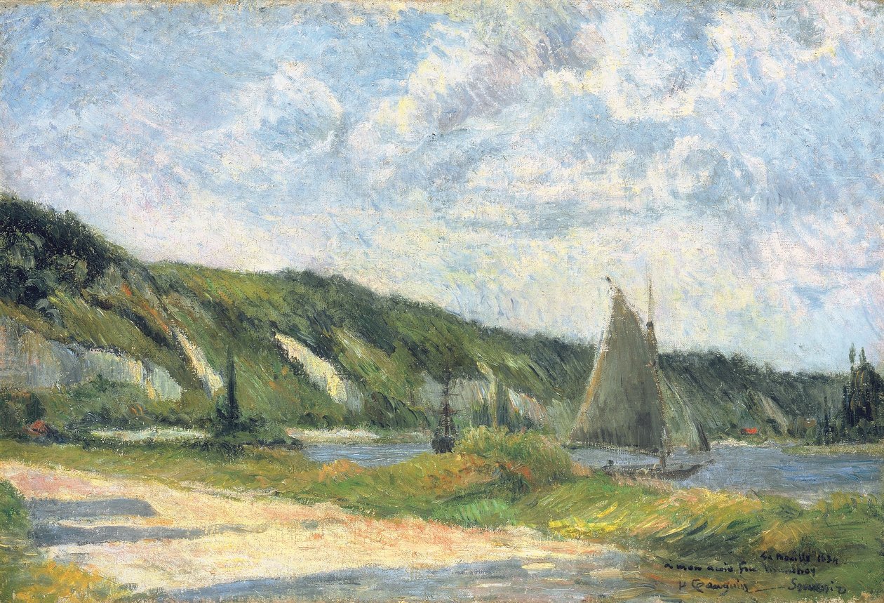 La Bouille kayalıkları, 1884 by Paul Gauguin
