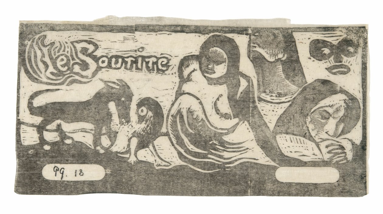 Üç Kişi, Bir Maske, Bir Tilki ve Bir Kuş, Le sourire için başlık by Paul Gauguin