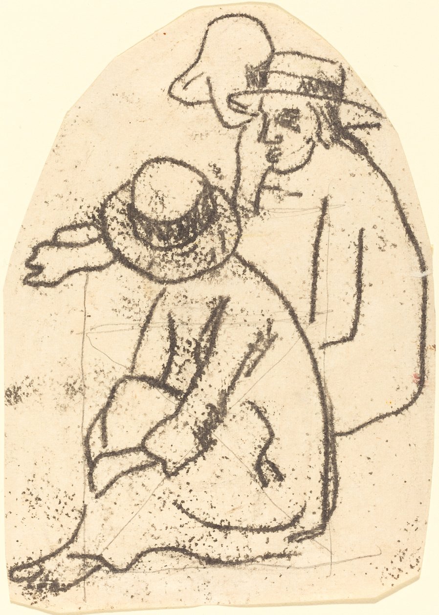 Üç Tahitili ("La soeur de charite" çalışması) by Paul Gauguin