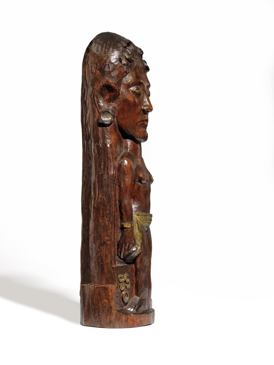 Thérèse, c.1902-3 (oyulmuş miro ahşap, yaldız ve bakır çiviler) (ayrıca bkz. 2835560-1) by Paul Gauguin