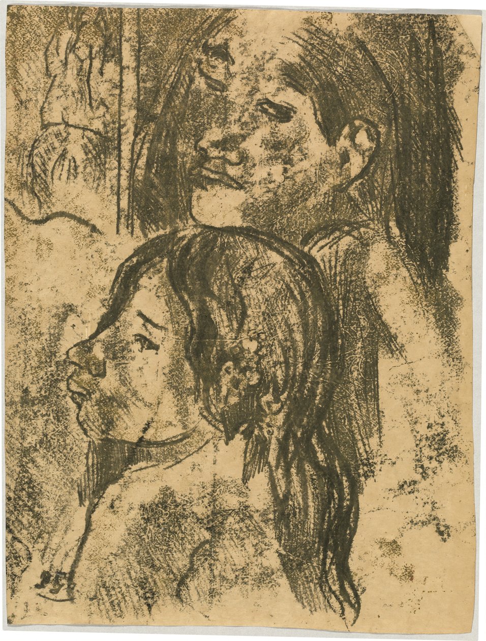İki Marquesans [rekto] by Paul Gauguin