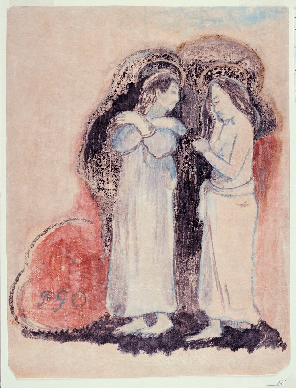 İki Ayakta Tahitili Kadın, 1894 by Paul Gauguin