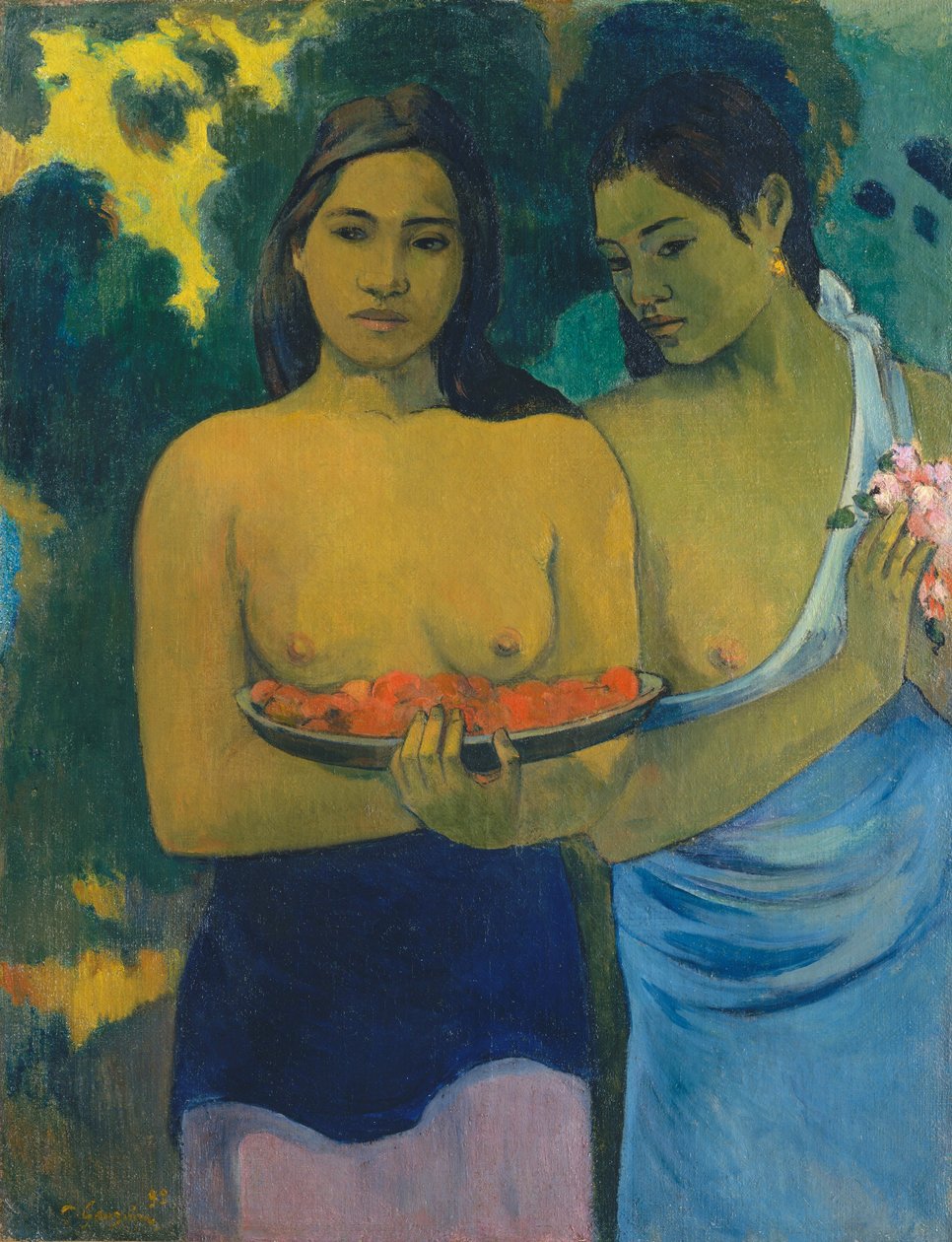 İki Tahitili Kadın by Paul Gauguin