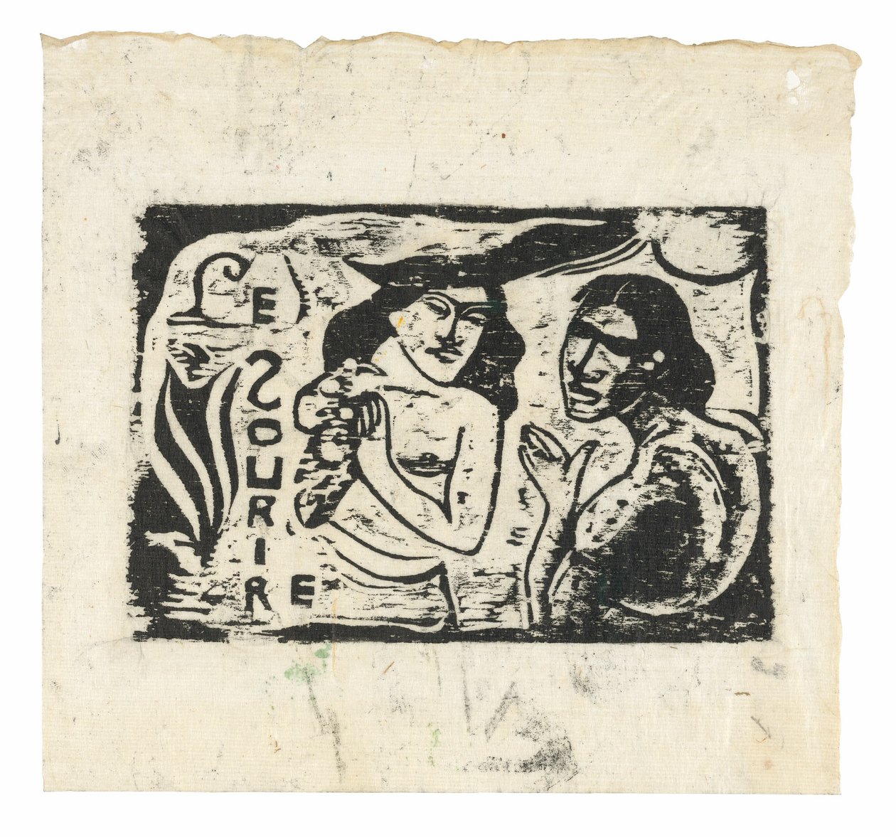 Sohbet Eden İki Kadın, Le Sourire için başlık by Paul Gauguin