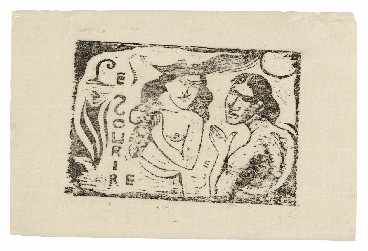 Konuşan İki Kadın, Le Sourire için başlık by Paul Gauguin