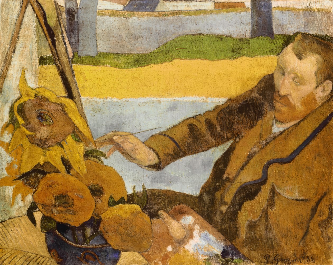Vincent van Gogh, Sonnenblumen taşlama by Paul Gauguin
