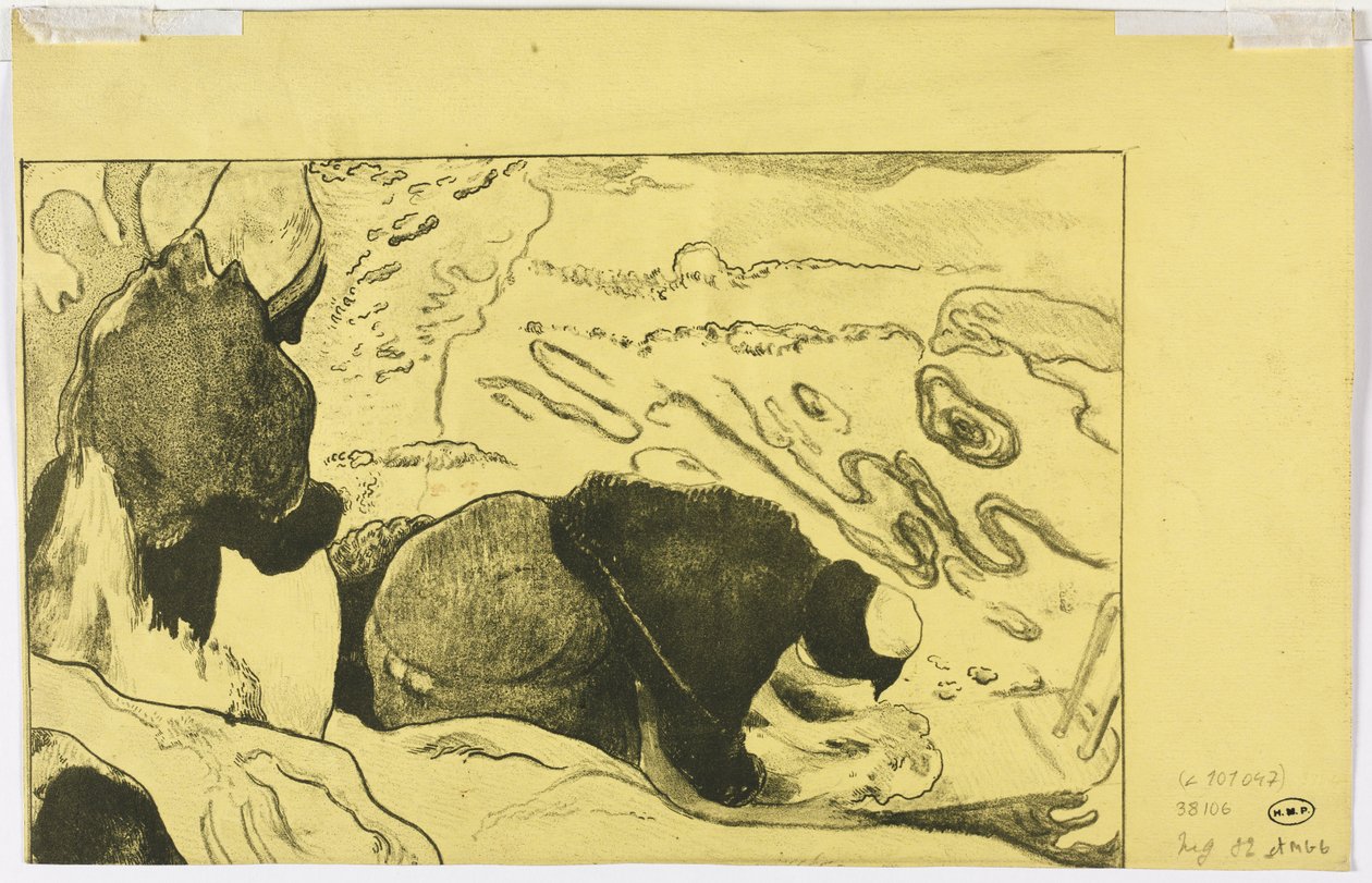 Volpini Suite: Kadın Çamaşırı Yıkama (verso) by Paul Gauguin