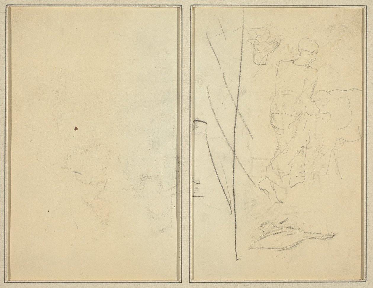 İnek ve Kazlı Kadın; Karşı dayanıklı [verso] by Paul Gauguin