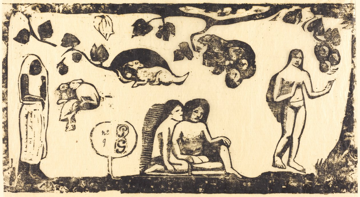 Kadınlar, Hayvanlar ve Yeşillik by Paul Gauguin