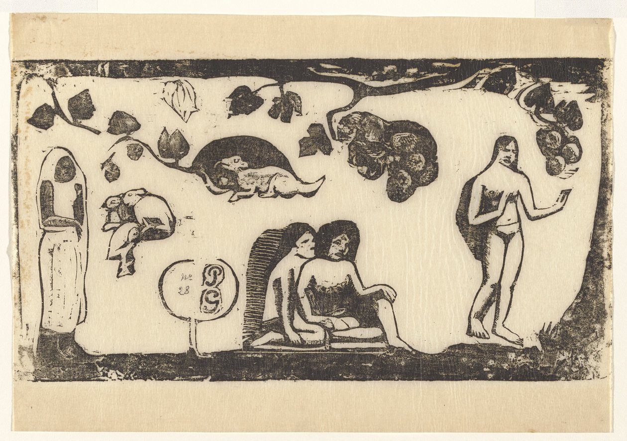 Kadınlar, Hayvanlar ve Yeşillik by Paul Gauguin