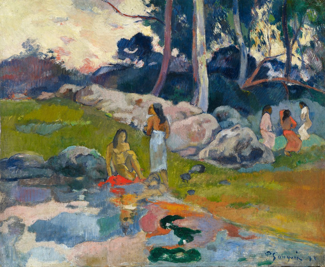 Nehrin Kıyısında Kadınlar, 1892 dolayları. by Paul Gauguin