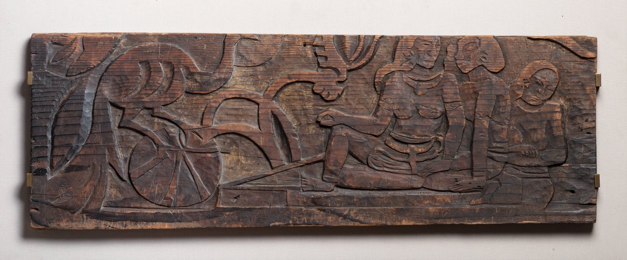 Tavus Kuşu Olan Kadınlar, Rölyef by Paul Gauguin