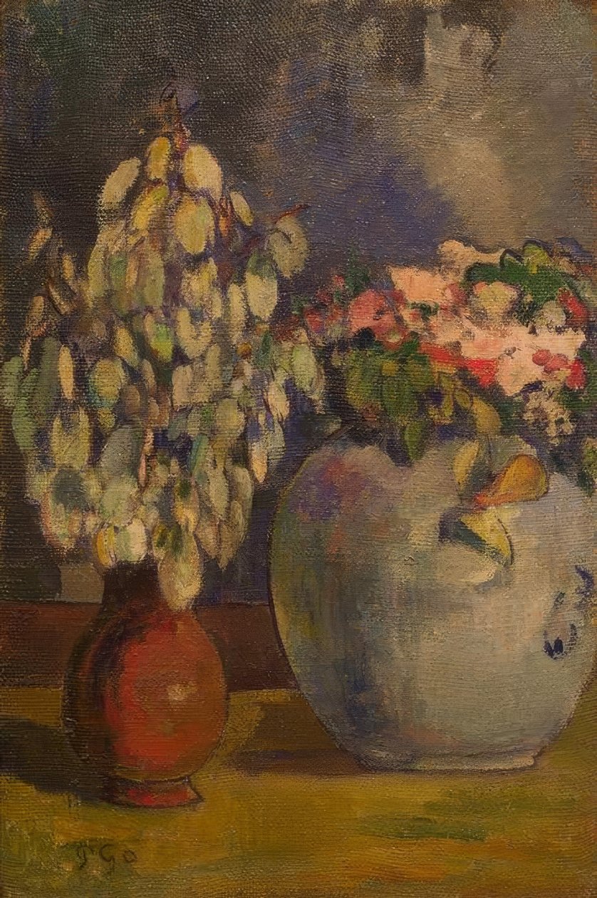 iki çiçek vazo by Paul Gauguin