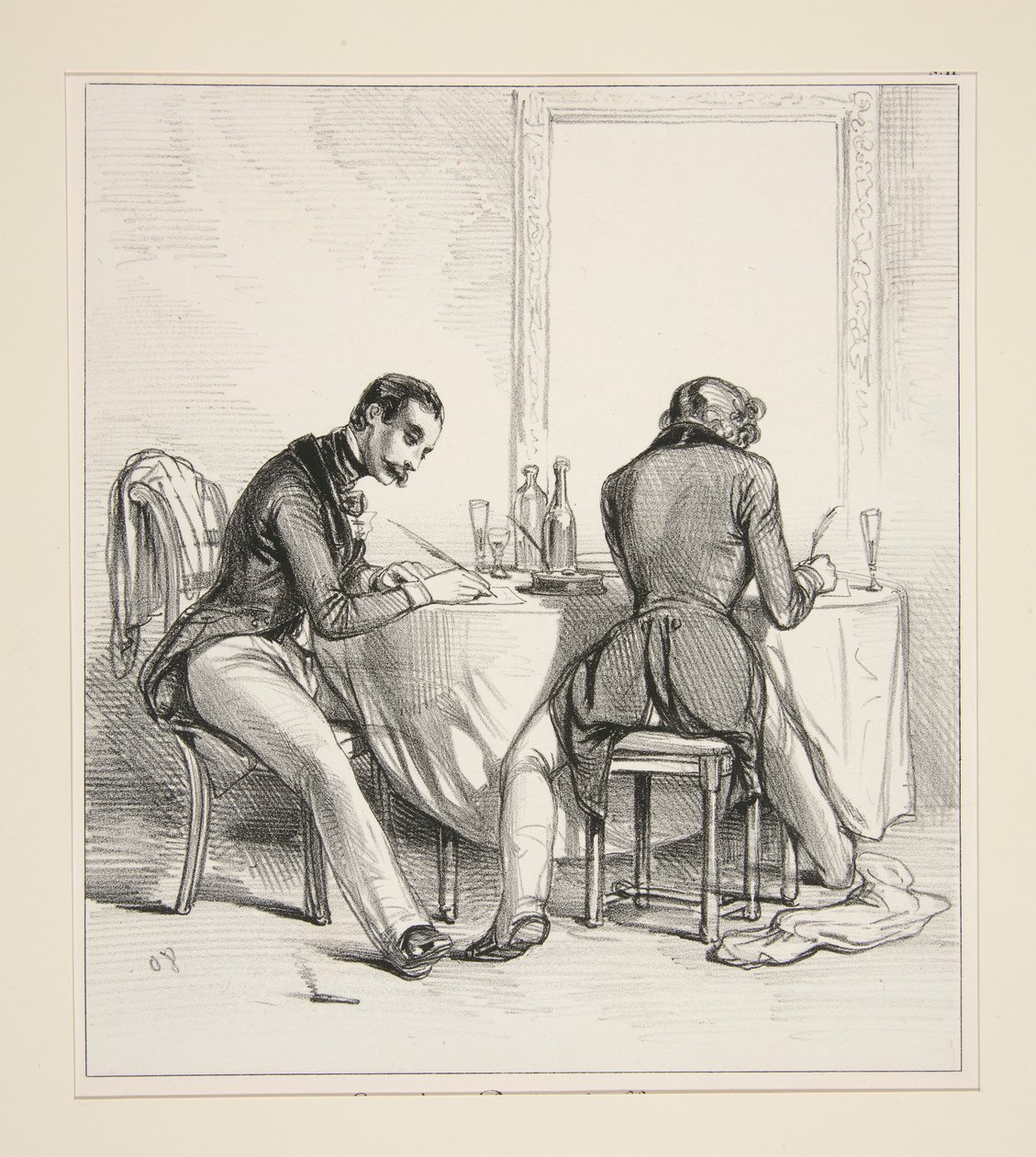 Çift giriş izni. Bizim (bu kelimenin üzeri çizilmiştir) Sevgili Adele by Paul Gavarni