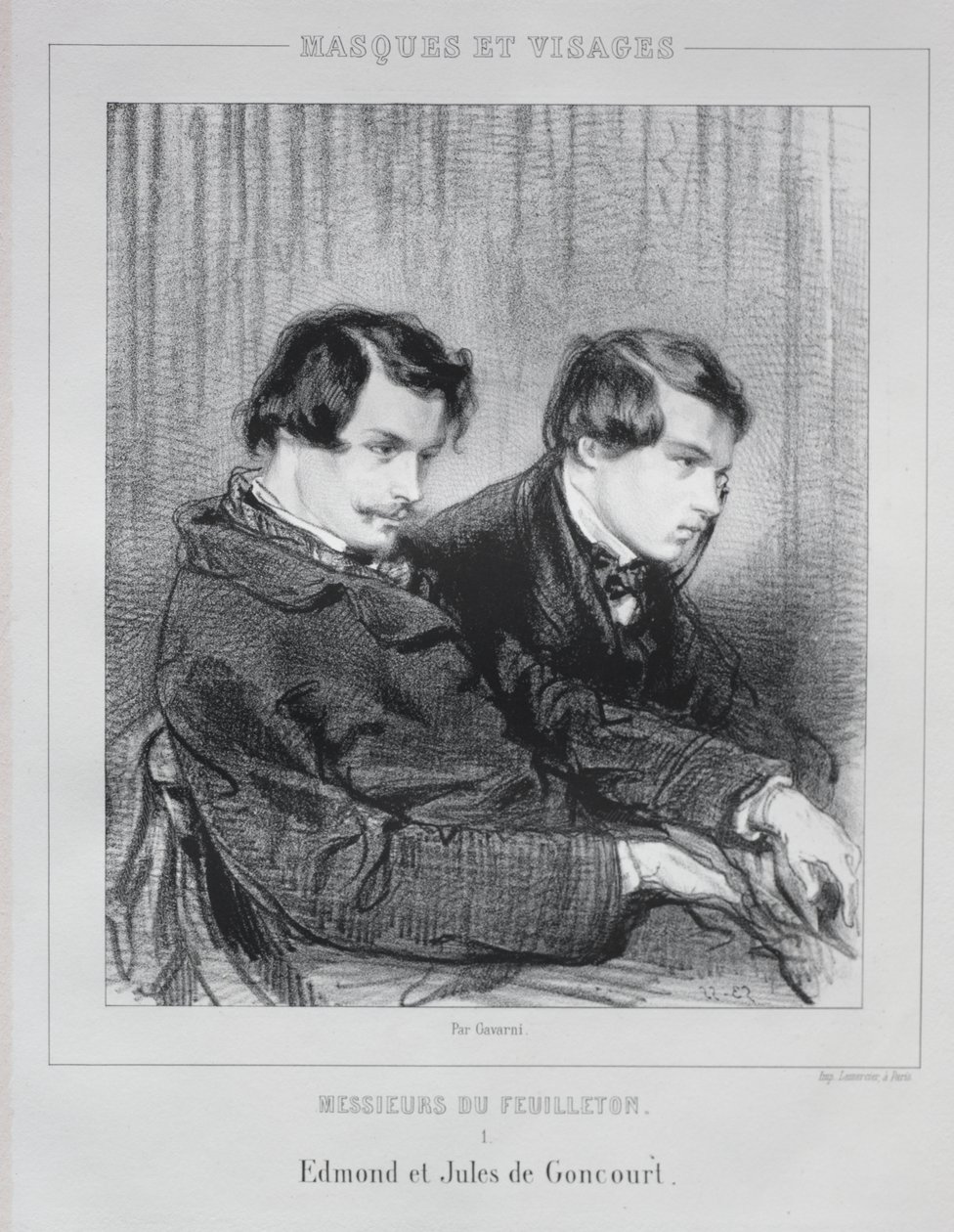 Edmond ve Jules de Goncourt by Paul Gavarni