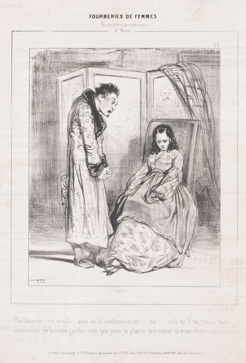 Kadınların Aldatmacaları: Duygu Konusunda, 1842. by Paul Gavarni