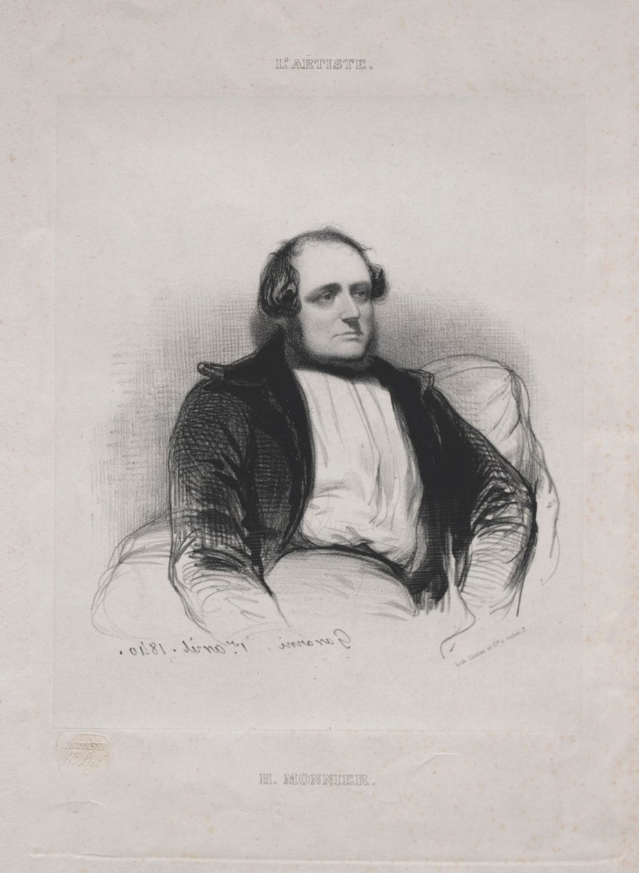 Henri Bonaventure Monnier, 1840. by Paul Gavarni
