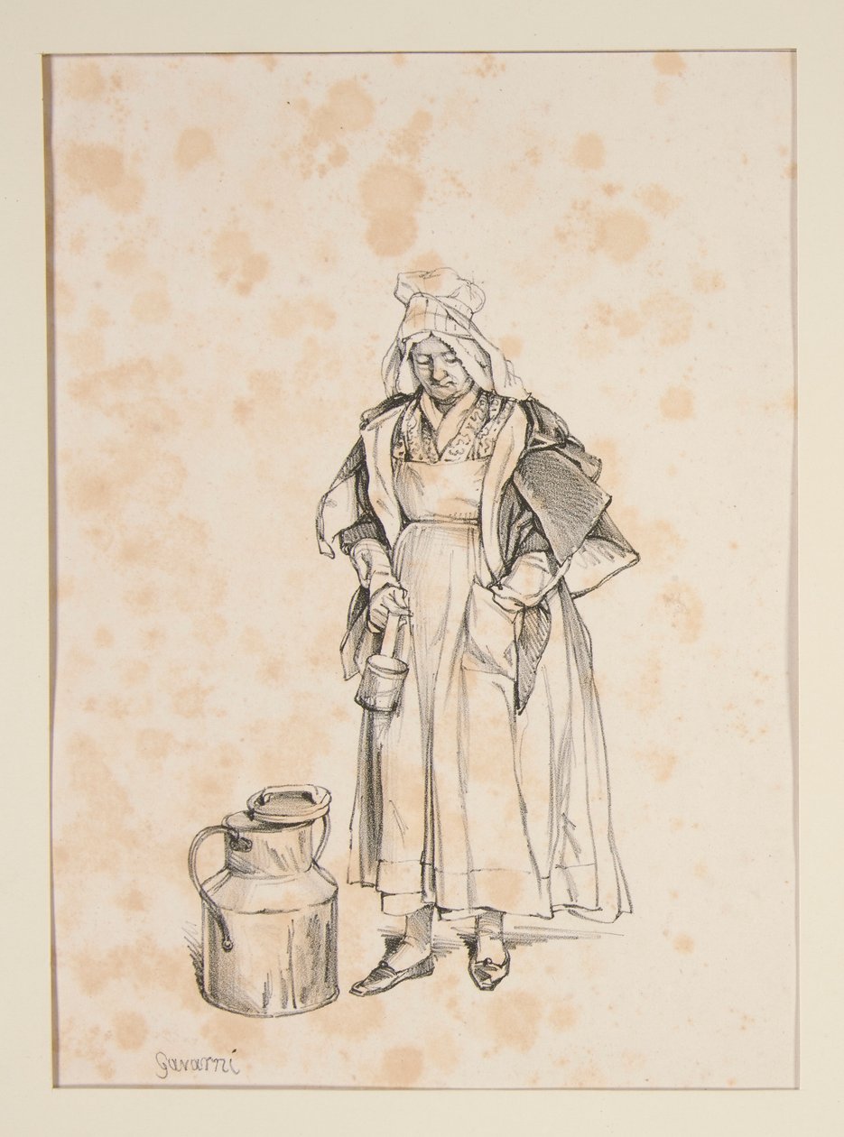 LAITIERE. Sütçü kadın. by Paul Gavarni