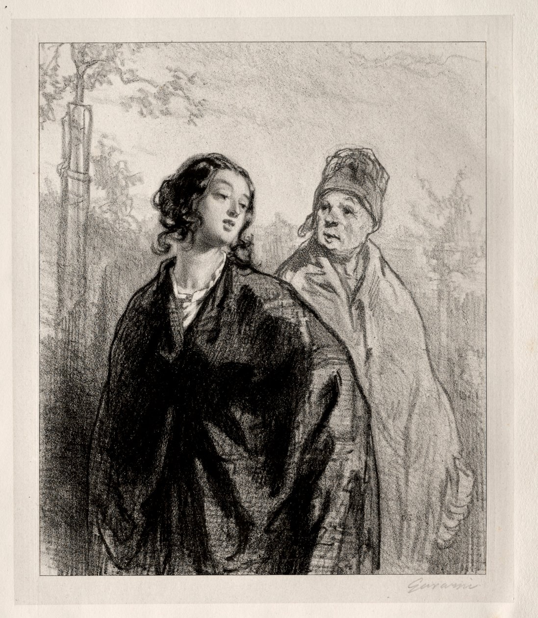 kızı ve annesi by Paul Gavarni