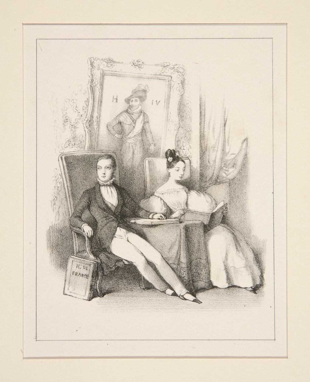 Kardeş ve Kızkardeş / Prag (Henri, Chambord Kontu ve çocukken Parma Düşesi) by Paul Gavarni