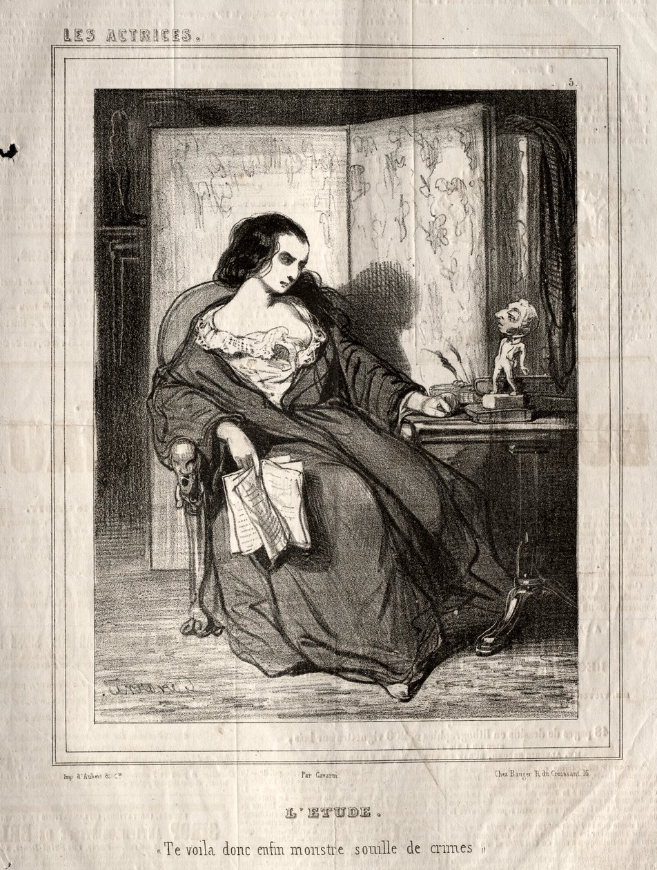 Aktrisler: Çalışma, 1843. by Paul Gavarni