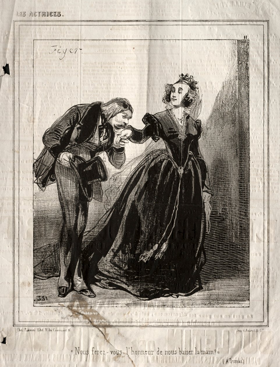 Aktrisler: Bizi Ellerimizi Öpecek Adam Yapar mısınız, 1843. by Paul Gavarni