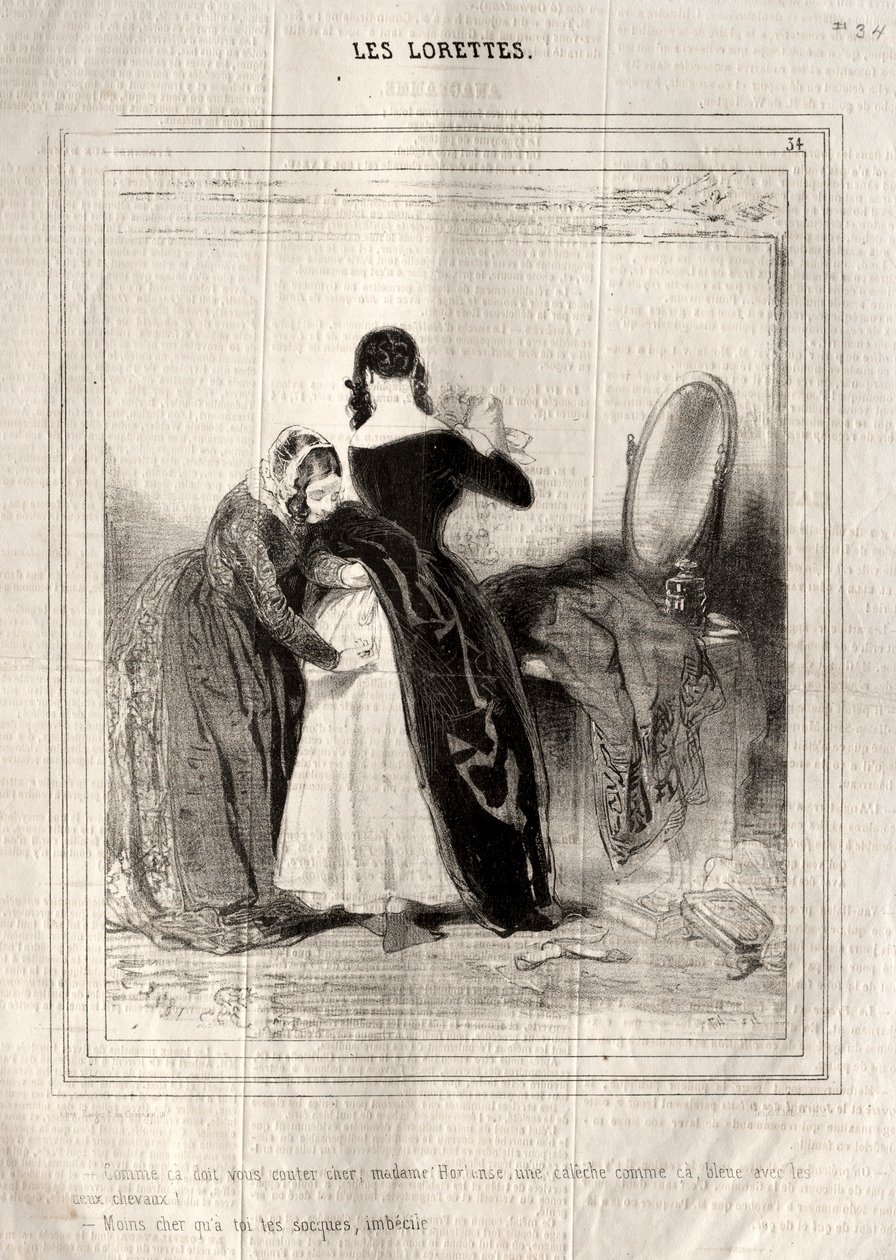 Loretteler, 1842. by Paul Gavarni