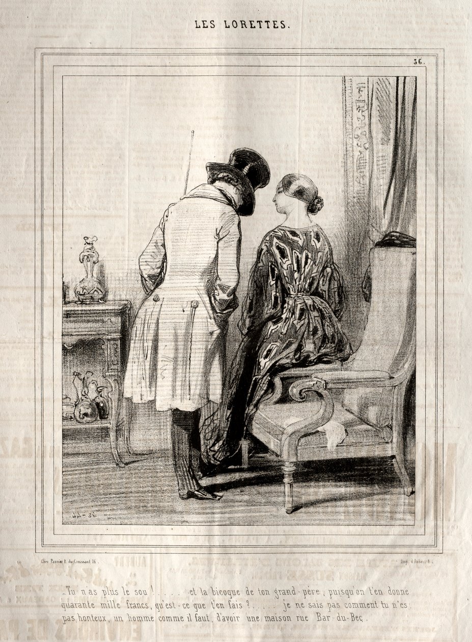 Loretteler, 1842. by Paul Gavarni