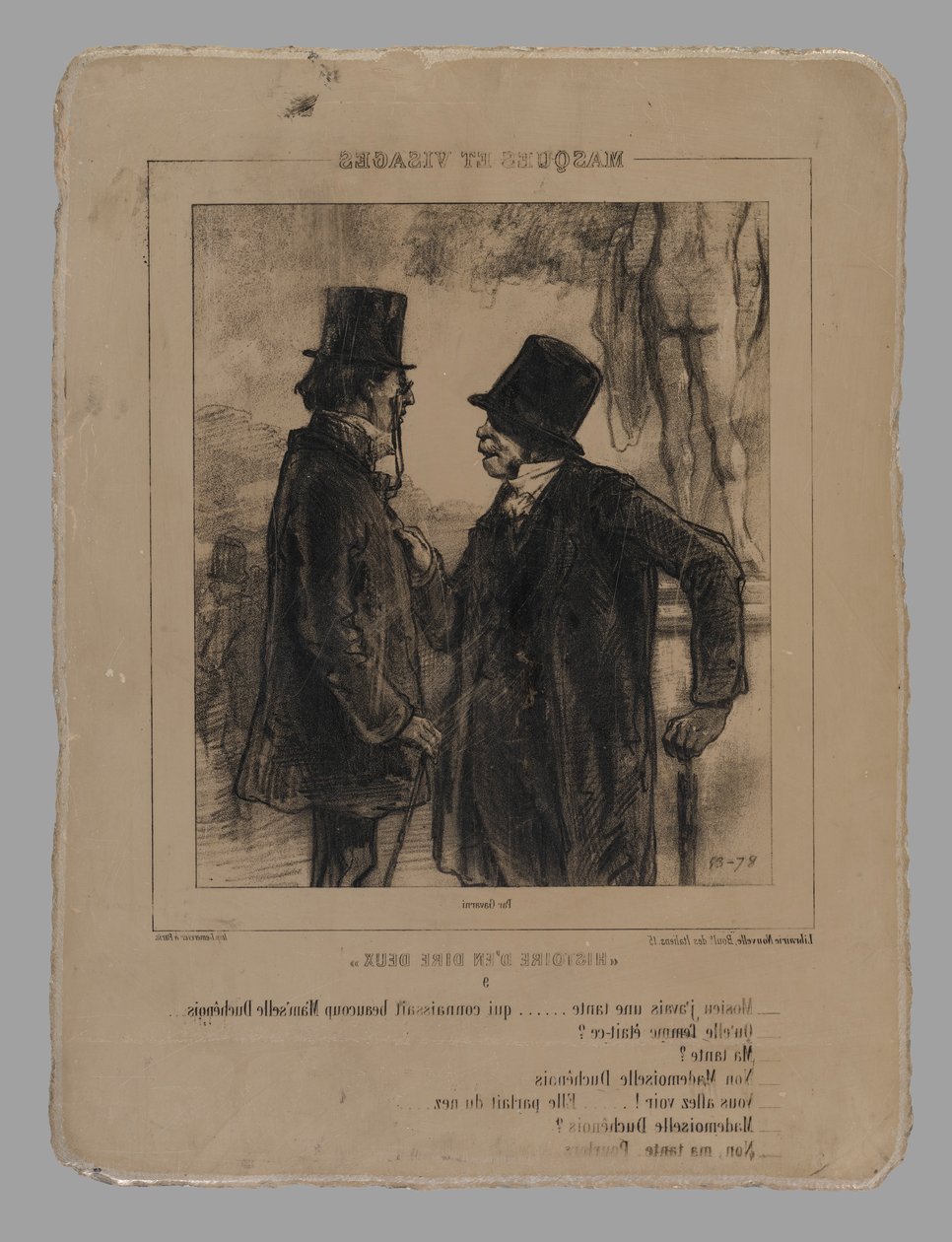 Mosieu, j için litografik taş by Paul Gavarni