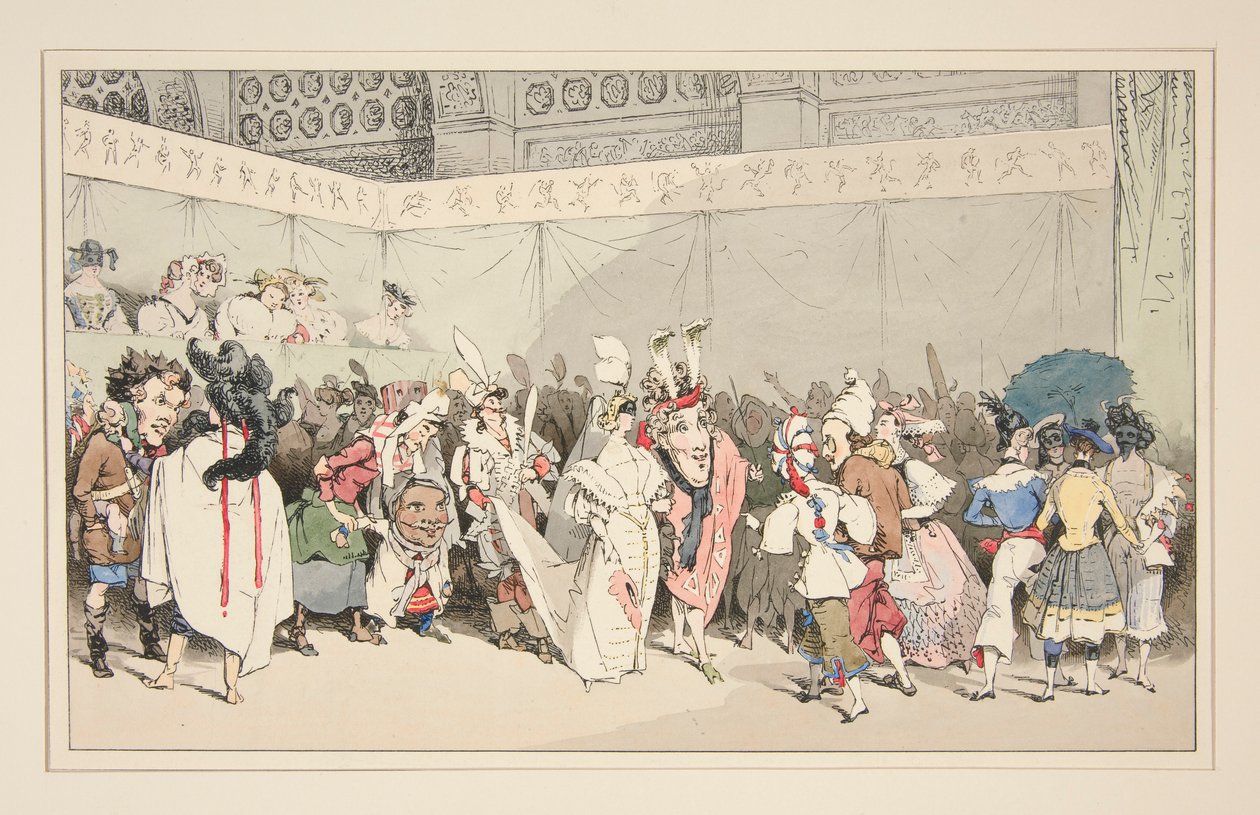 maskeli balo. Gavarni tarafından 1828, 1829 ve 1830