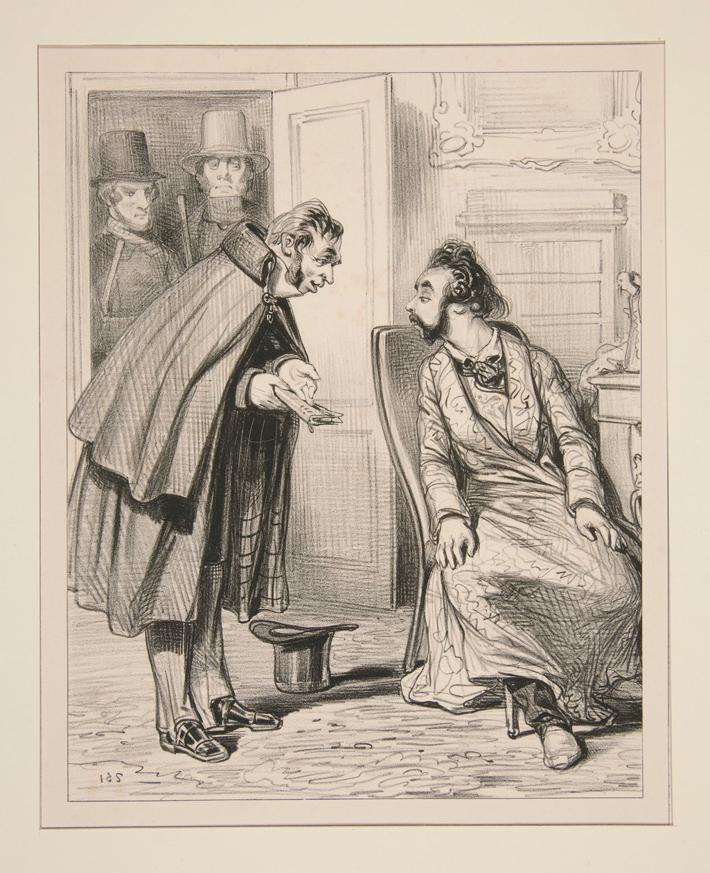 Bay Isidor, karısıyla yiğitliği oynuyor. by Paul Gavarni