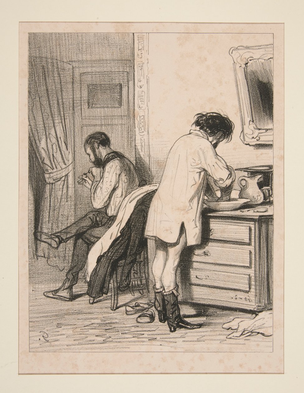 Orestes ve Pilade orada seve seve ölürlerdi. by Paul Gavarni