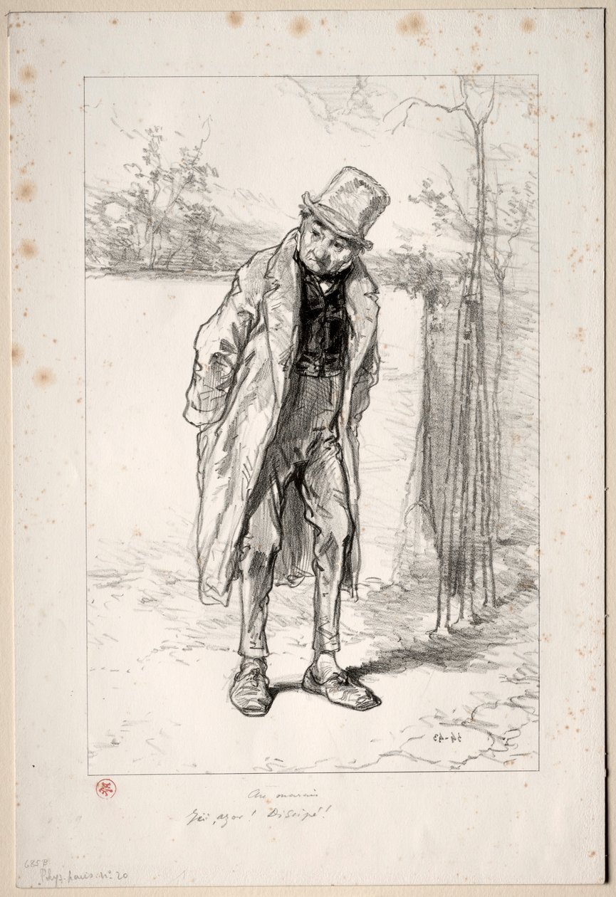 Fizyonomiler Parisiennes: Au Marais. İşte, Azor! burada!, 1857-58. by Paul Gavarni