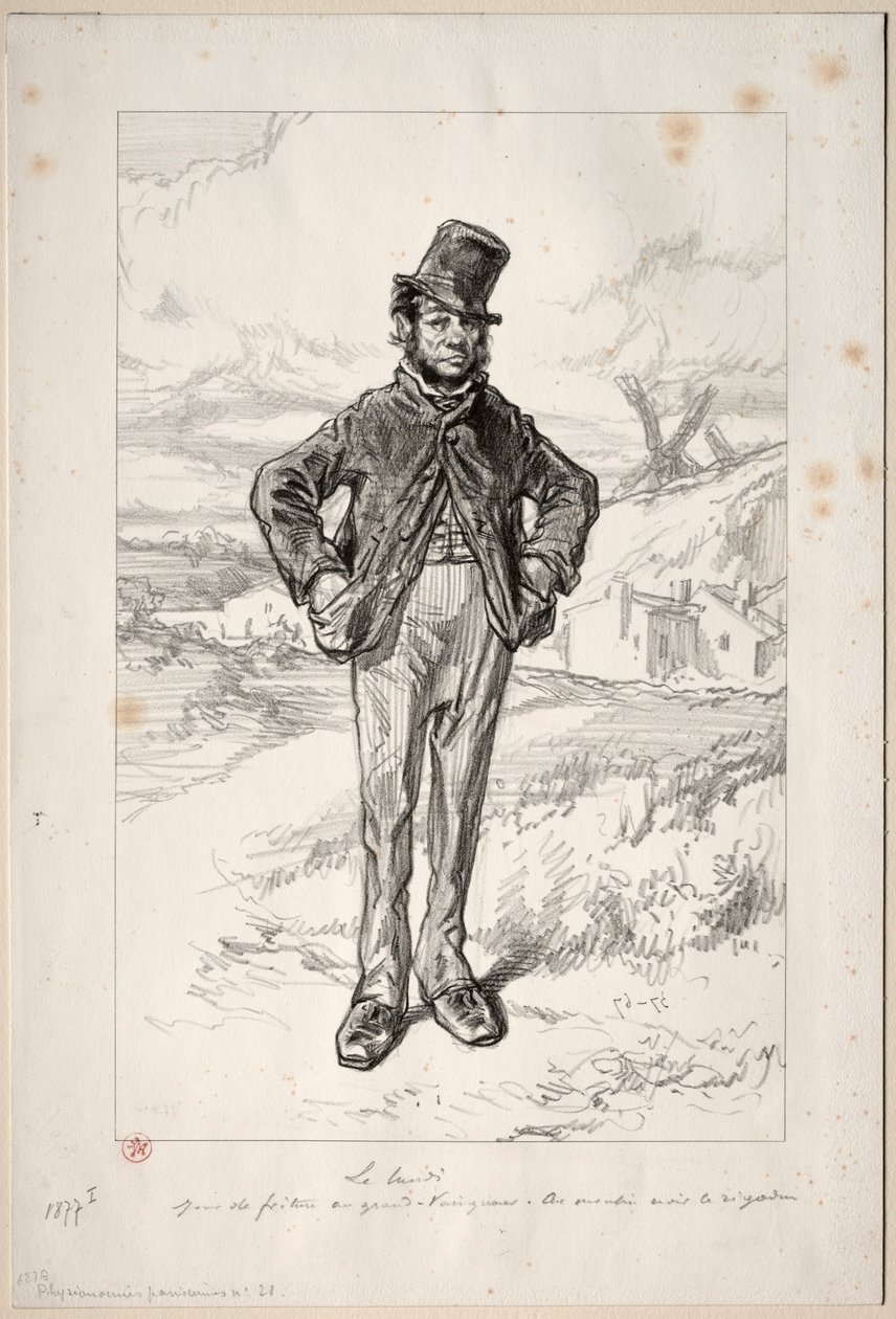 Fizyonomiler Parisiennes: Pazartesi, 1857-58. by Paul Gavarni