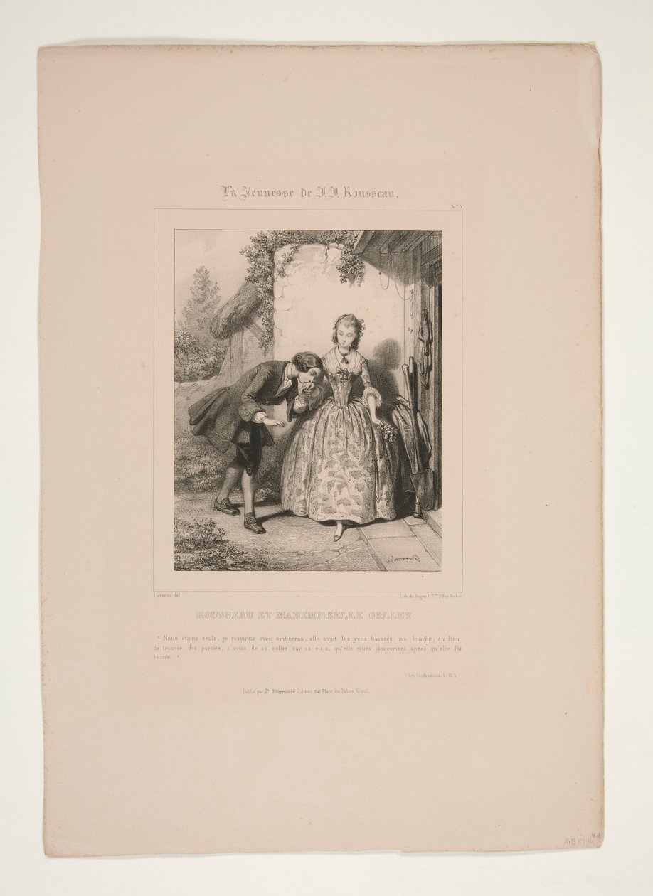 ROUSSEAU VE MADEMOISELLE GALLEY. by Paul Gavarni