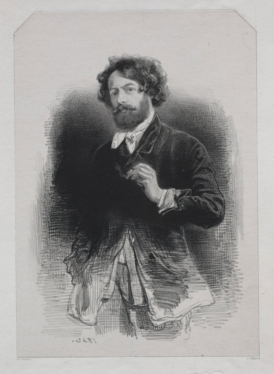 Otoportre, 1842. by Paul Gavarni