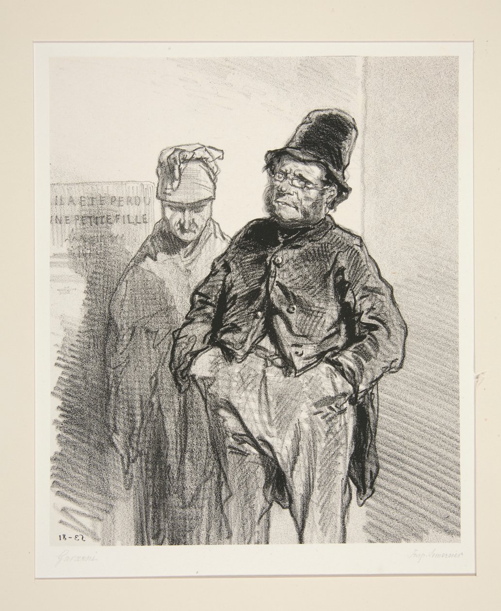 Sevigne ve karısı çocukları (sic) sütten kesmeye alır. by Paul Gavarni