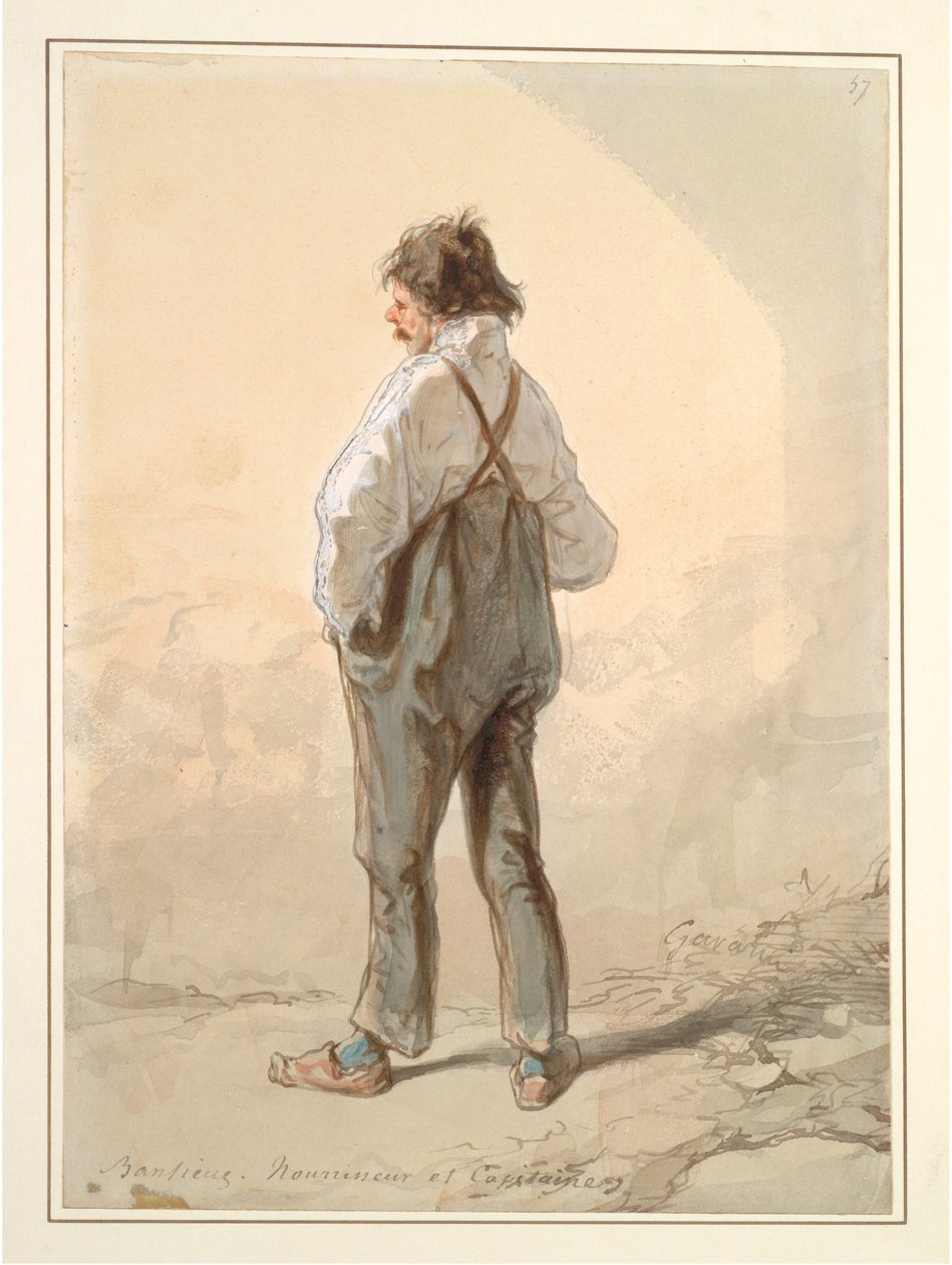 Banliyöler: Stok Yetiştiricisi ve Kaptan, muhtemelen 1859-1860. by Paul Gavarni
