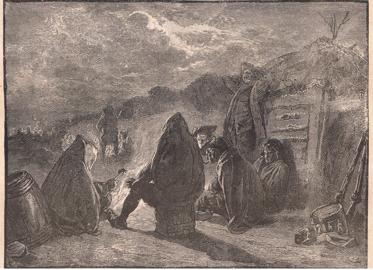 Washington, Valley Forge'da kamp ateşinin yanında by Paul Hardy