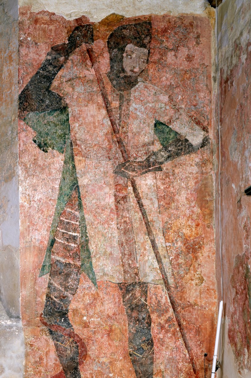 Şapeldeki St George duvar resmi, Farleigh Hungerford Kalesi, Somerset, c2007 by Paul Highnam