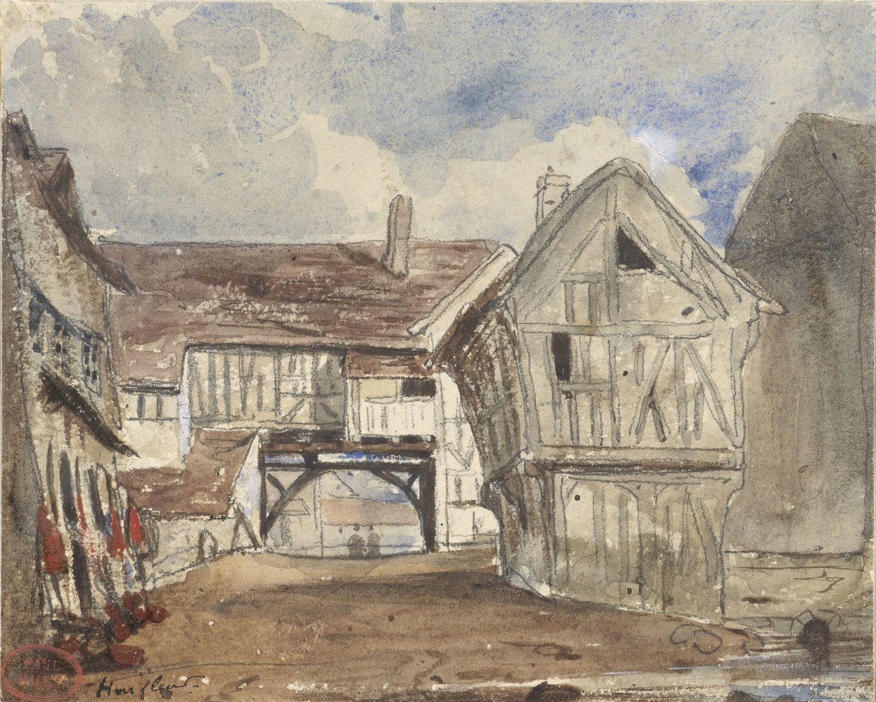 Honfleur'deki yüz by Paul Huet
