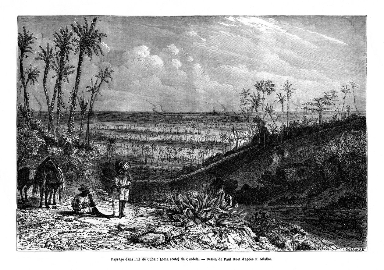 Küba adasında manzara, 1859 by Paul Huet